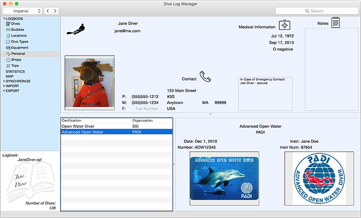 See all of the Dive Site’s you’ve been to on the map - the flag will show the name, rating, and #of dives done there!